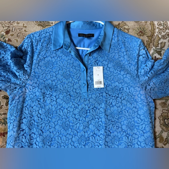 NWT Banana Republic Women Blue Lace Dress Size Medium - Picture 11 of 11